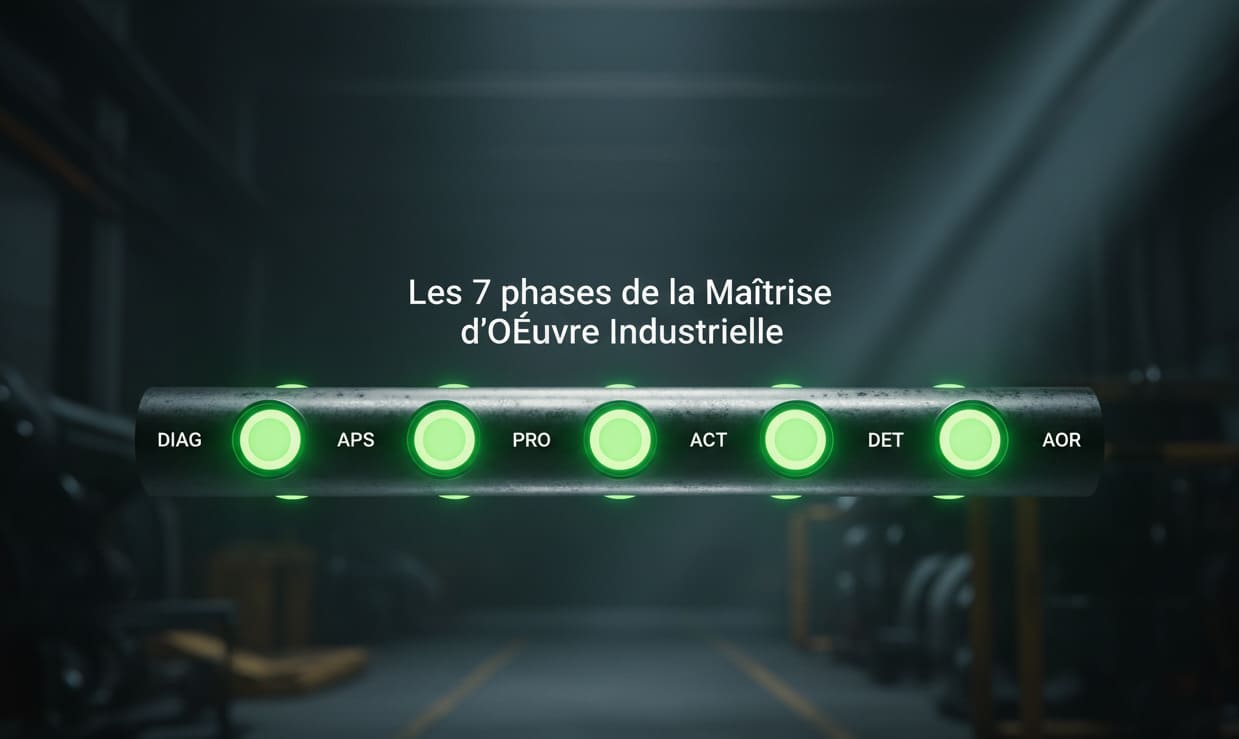 Timeline des 7 phases de maîtrise d’œuvre industrielle