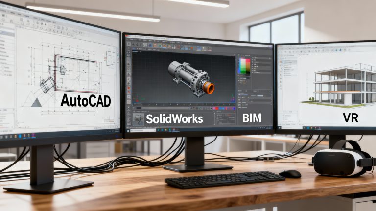 plan d’implantation d’usine réalisé avec AutoCAD, SolidWorks et logiciels BIM 3D