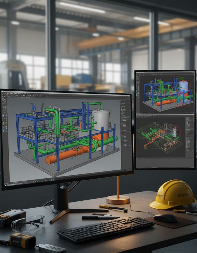 Modélisation industrielle réalisée sur AutoCAD Plant 3D